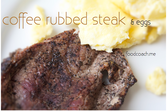 Coffee Rubbed Steak with Eggs. Packed with Protein for postop bariatric surgery patients! 