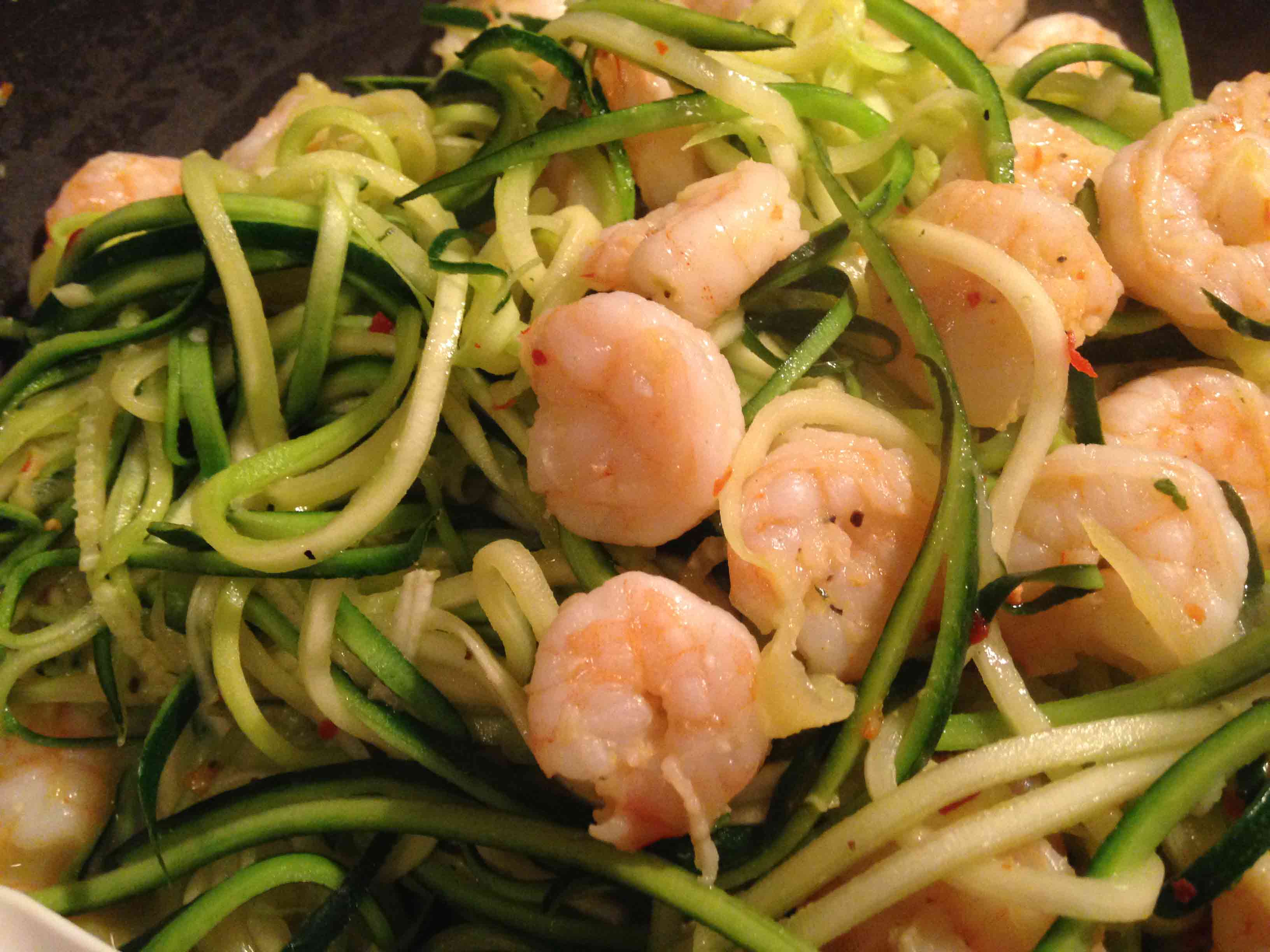 Shrimp Scampi with Zucchini Noodles. Low carb and bariatric weight loss surgery recipes at www.foodcoach.me