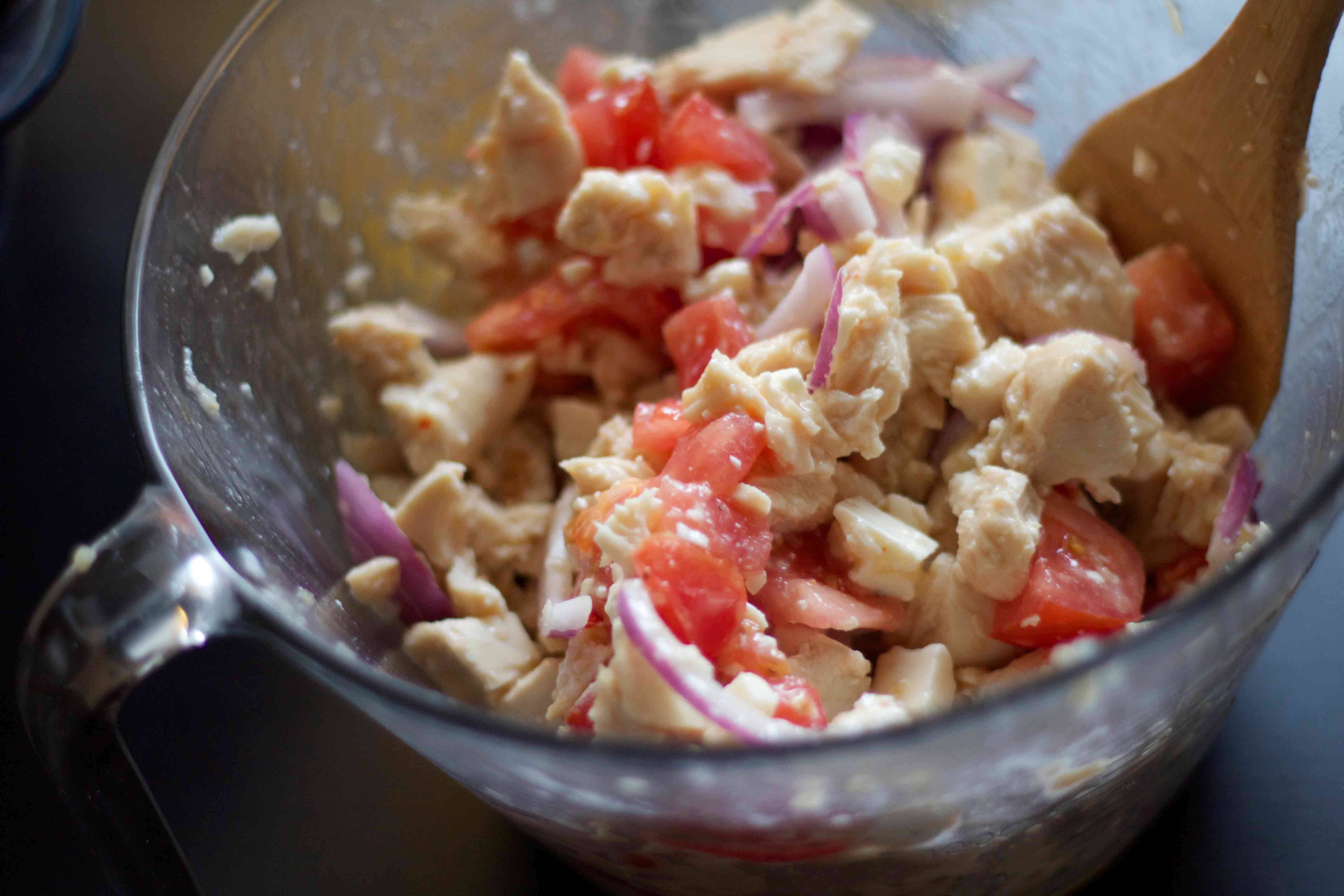 Greek Chicken Salad. Make ahead and enjoy for lunches! So much flavor and low-carb. Bariatric friendly.