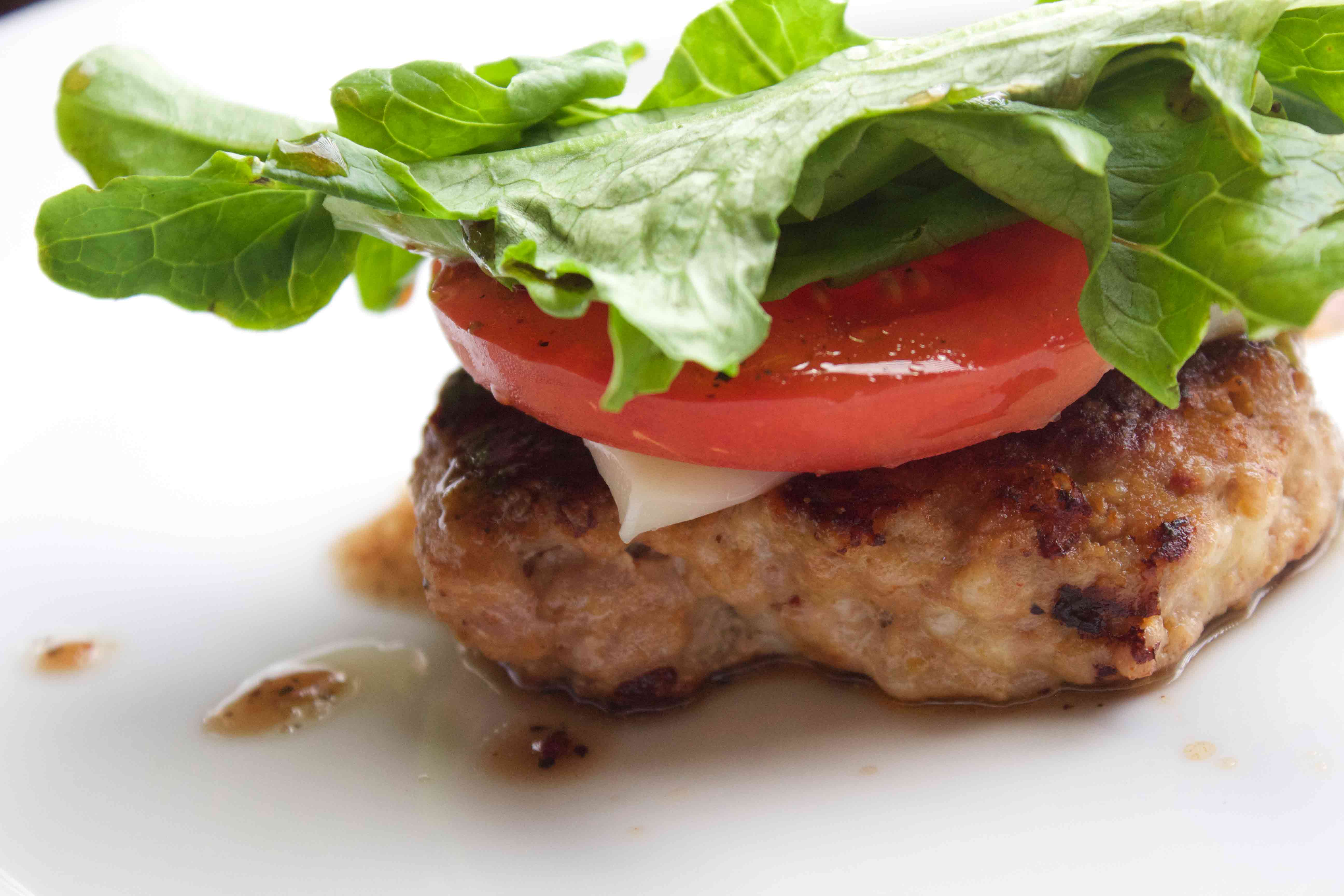Italian Turkey Sausage Burger. So much flavor without the carbs and fat! Bariatric approved recipes at www.foodcoach.me