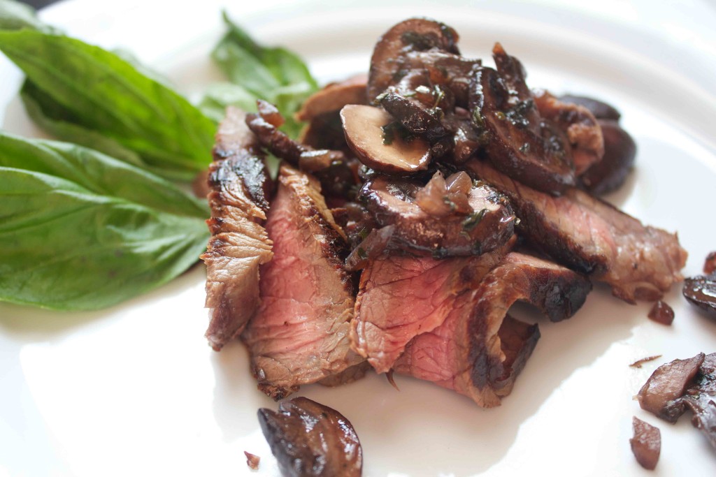 Sliced Steak with Mushrooms. Low carb and weight loss surgery recipes at www.foodcoach.me