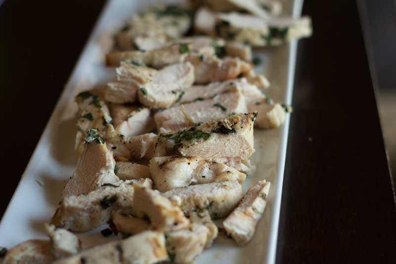 Basil and Garlic Grilled Chicken Strips. Perfect on salads or for a quick postop bariatric meal! #vsg #rny #wls 