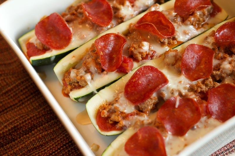 Zucchini Pizza Boats - Low Carb and Weight-Loss Surgery Friendly Recipe 